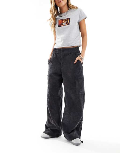 Jordan Chicago cord cargo pants in black