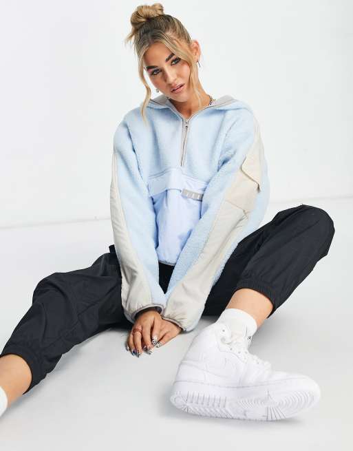 Jordan - Cozy Girl - Felpa con cappuccio azzurro chiaro e color avena