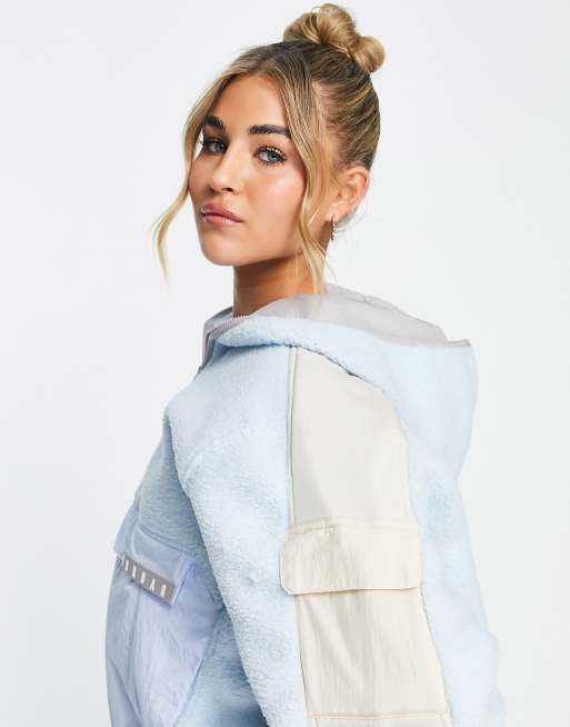 Jordan - Cozy Girl - Sweat à capuche en polaire - Bleu pastel et grège, 4 de 4