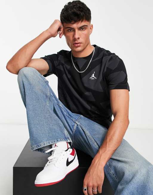 Jordan – Czarny T-shirt we wzór w zygzaki