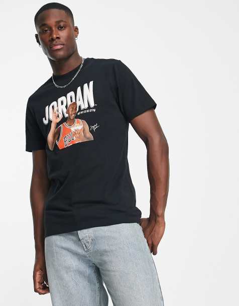 Jordan – Czarny T-shirt z fotograficznym nadrukiem - view 1