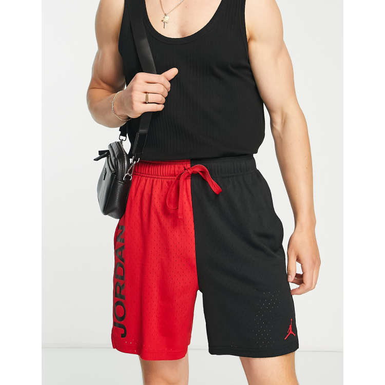 Jordan shorts best sale black and red