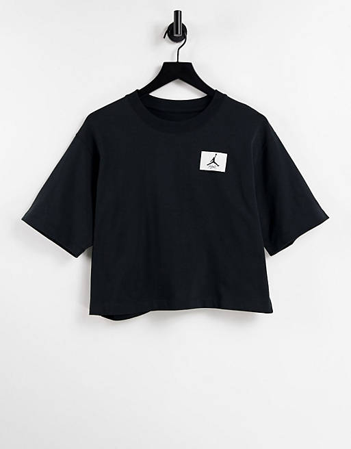 Tops Jordan essential boxy cropped t-shirt in black 