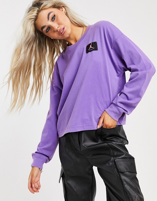 Jordan essential boxy long sleeve t-shirt in purple
