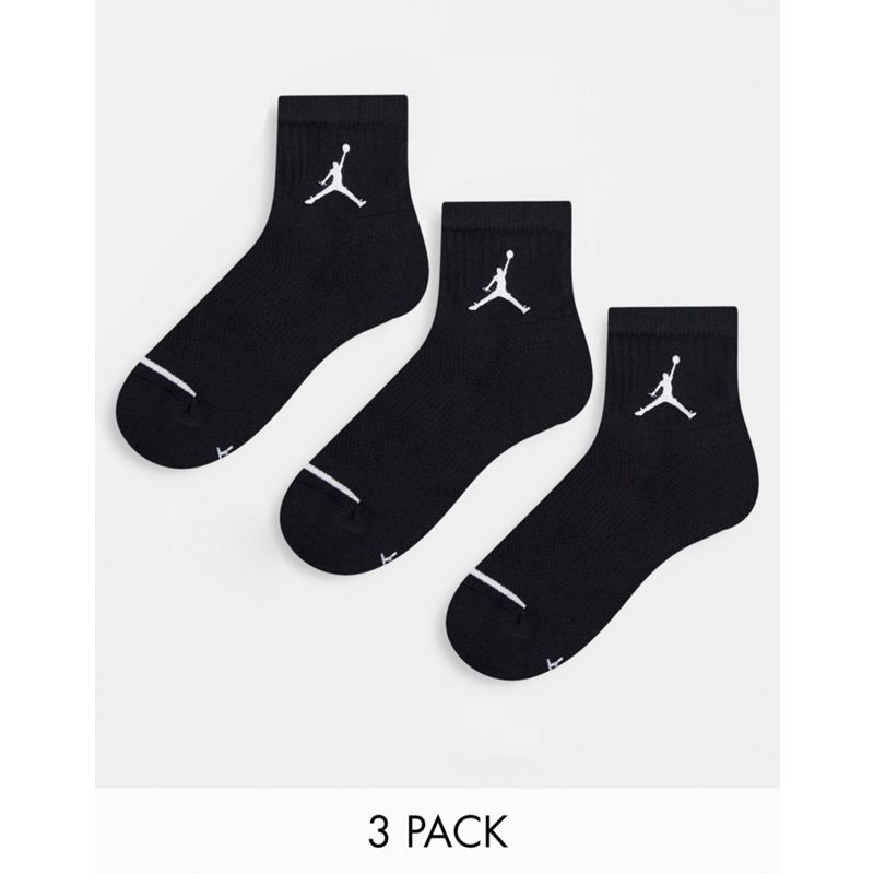 Jordan - Essential - Confezione da 3 paia di calzini neri taglio alla caviglia