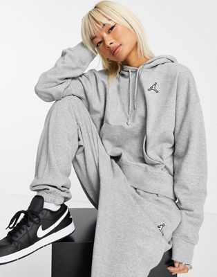 Jordan essential fleece hoodie in grey - ASOS Price Checker