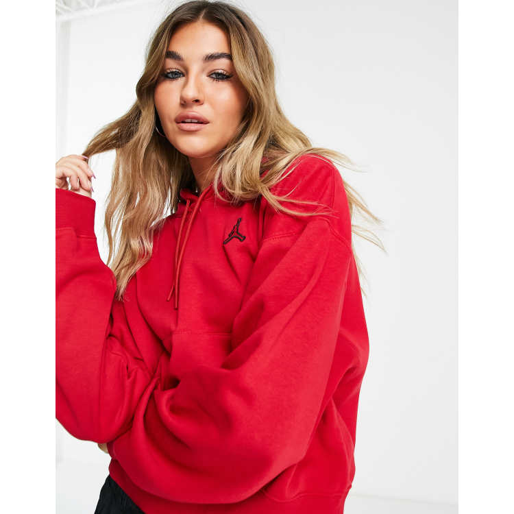 Jordan essential fleece hoodie in red ASOS