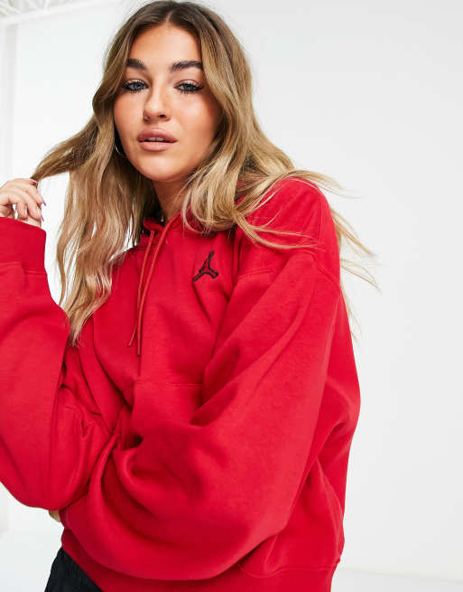 Jordan essential fleece hoodie in red ASOS