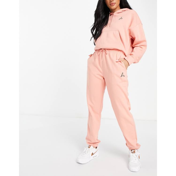 Jordan essential fleece joggers in light pink ASOS