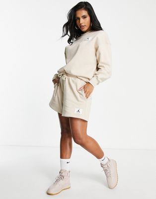 Jordan essential fleece shorts in sanddrift beige | ASOS