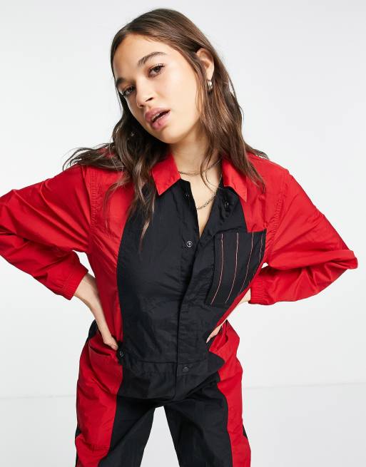 Womens S SMALL Air Jordan Flight Suit Essentials Jumpsuit Red