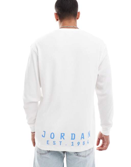 Jordan Essential logo long sleeve top in white, 3 of 4