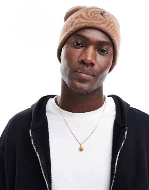 Jordan Essential peak beanie in brown - view 1