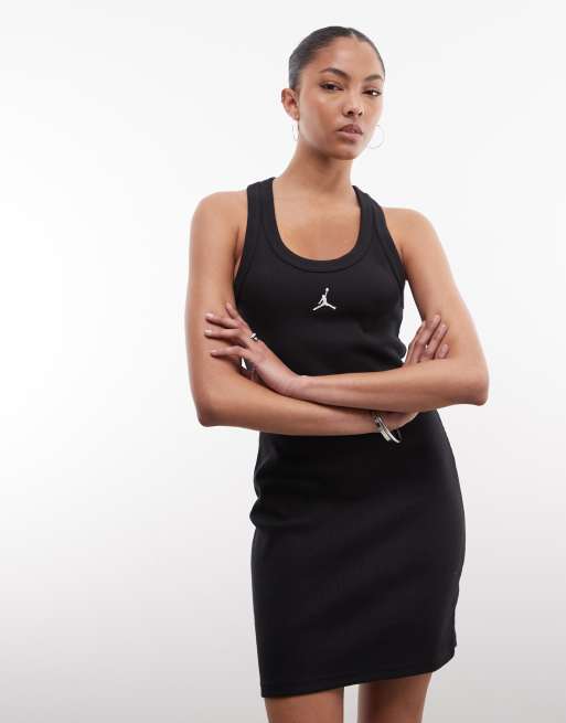 Jordan Essential sleeveless tank dress in black, 2 of 4
