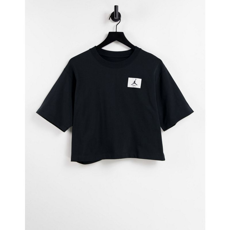 z5PBq Top Jordan - Essential - T-shirt corta squadrata nera