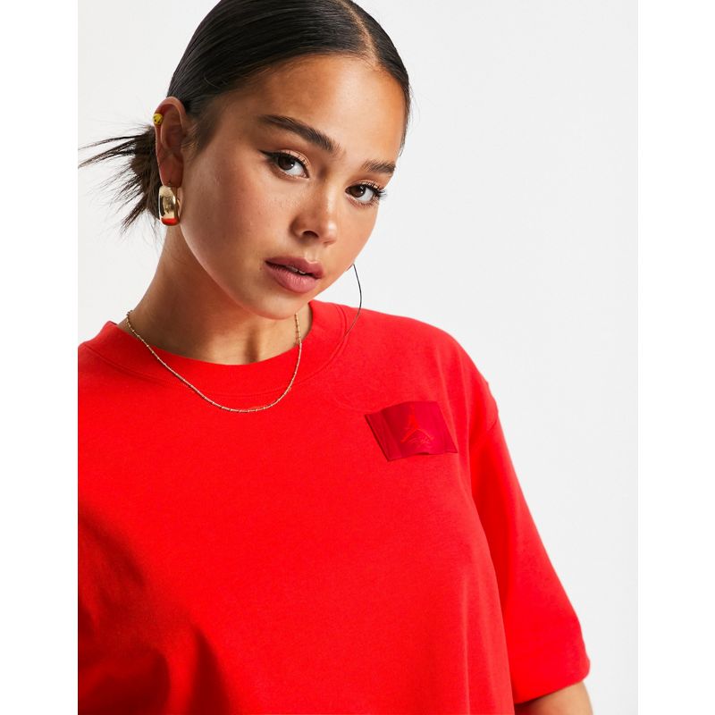 Donna Top Jordan - Essential - T-shirt corta squadrata rossa