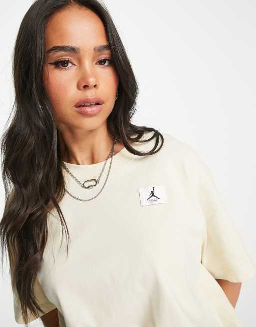 Jordan - Essential - T-shirt da mare squadrata beige