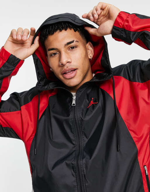 Jordan Essential Veste coupe vent tiss e Noir et rouge