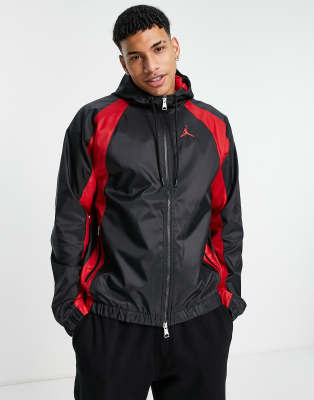 black and red jordan coat