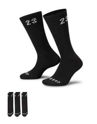 Jordan Jordan Essentials 3 pack crew socks in black