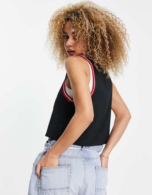 Jordan - Essentials - Basketbalhemd van jersey in zwart en rood, 2 van 4