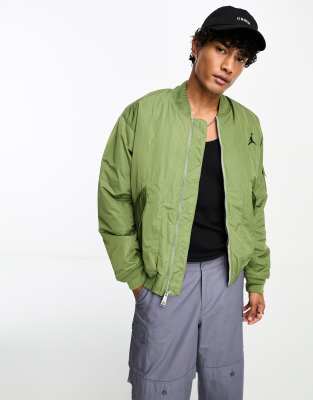 Jordan Essentials bomber jacket in olive - ASOS Price Checker