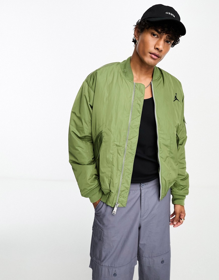 Jordan Essentials bomber jacket in olive-Green