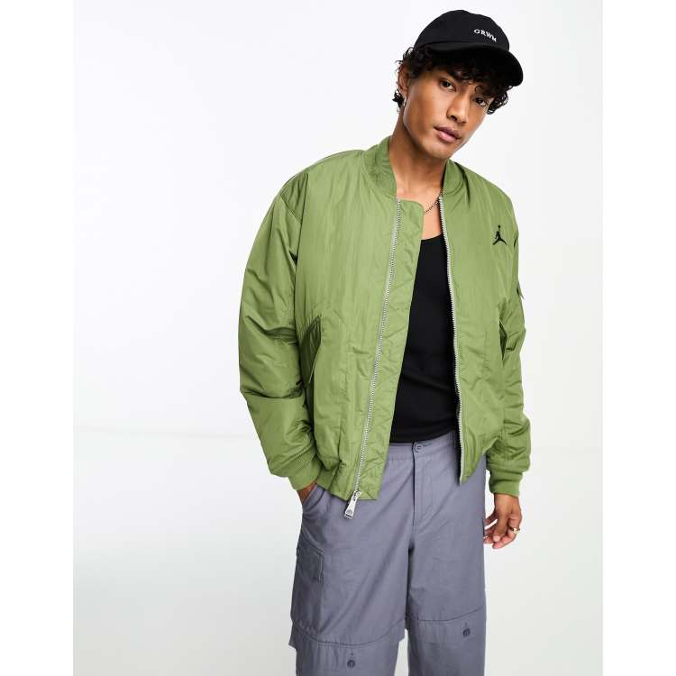 Jordan Essentials bomber jacket in olive | ASOS