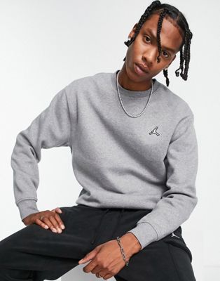 Jordan essentials crewneck sweatshirt in grey - ASOS Price Checker
