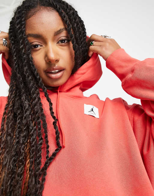 Jordan - Essentials - Fleece hoodie zonder sluiting in kreeftrood
