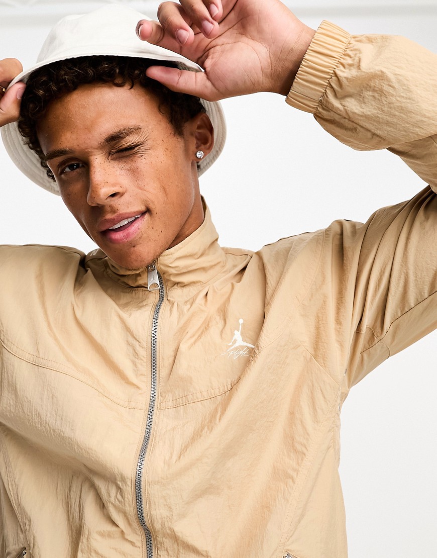 Jordan Essentials full zip jacket in tan-Brown