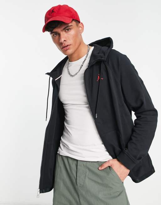 Jordan Essentials heavyweight warm up zip hoodie in black | ASOS