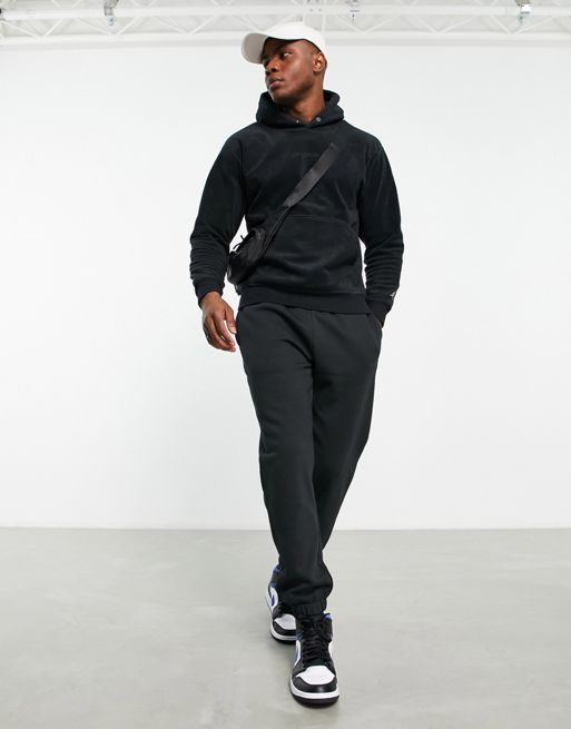 Jordan essentials plush fleece hoodie with embossed logo in black | ASOS