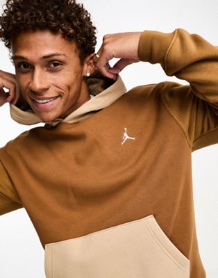 Jordan Essentials fleece hoodie in brown and sail - ASOS Price Checker