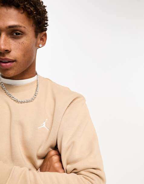Jordan – Essentials – Sweatshirt zum Drüberziehen aus Fleece in Hellbraun - view 1