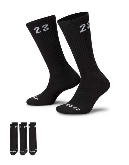 Jordan Essentials – Zestaw 3 par czarnych skarpetek sportowych