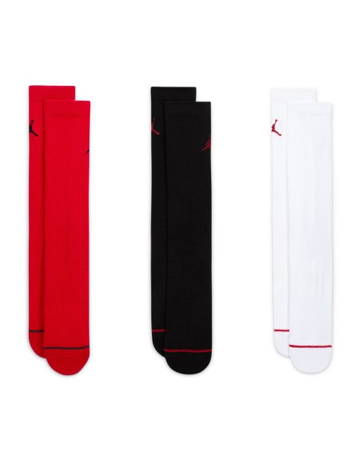 Jordan Everday Cushioned 3 pack crew socks red, black and white, 2 of 3