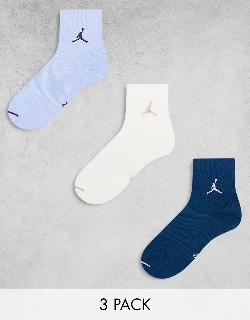 Jordan everyday cushion 3 pack ankle socks in blue