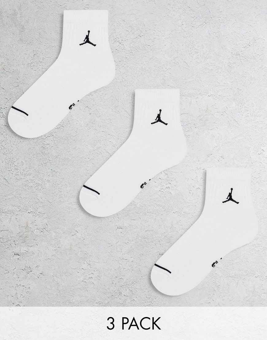 Jordan everyday cushion 3 pack ankle socks in white