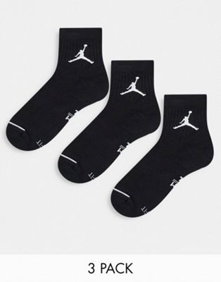 Jordan Everyday Max 3 pack ankle socks in black - ASOS Price Checker