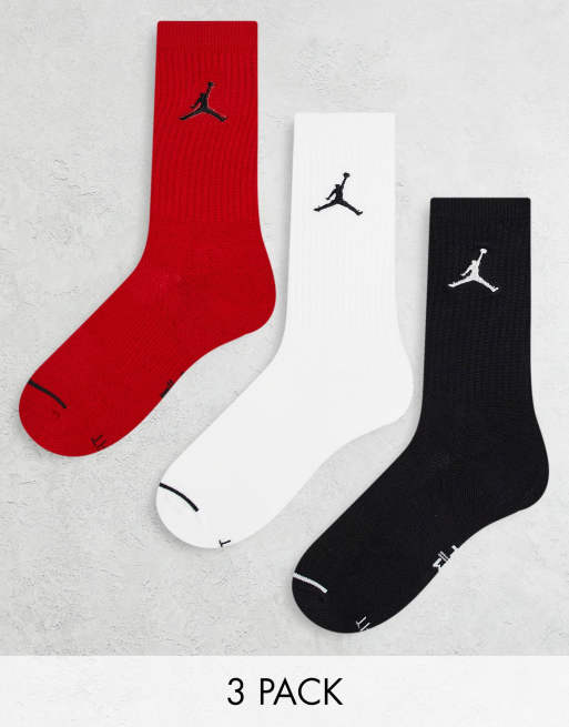 Jordan Everyday Max 3 pack socks in black/white/red