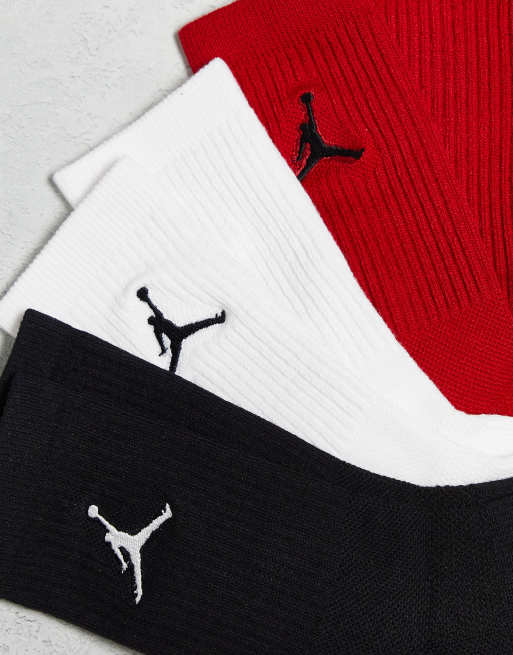 Jordan - Everyday Max - Set van 3 paar sokken in zwart/wit/rood, 4 van 4