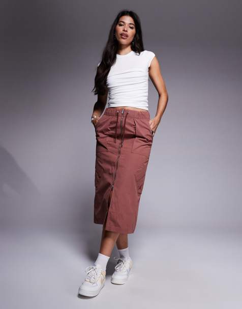 Jordan Flight Chicago maxi skirt in burgundy