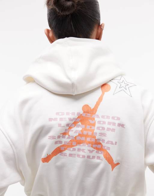 Jordan Flight Club cropped hoodie in beige, 2 of 4