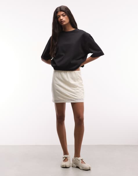 Jordan Flight Club open knit skort in beige - view 1
