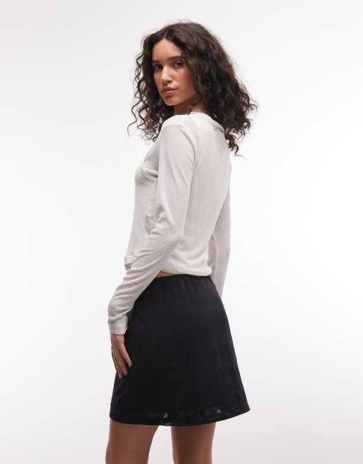 Jordan Flight Club open knit skort in black, 4 of 5