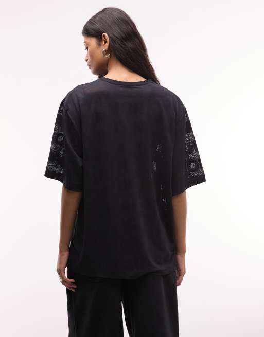 Jordan Flight Club open knit t-shirt in black, 2 of 4