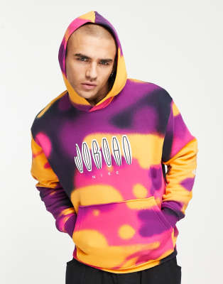 Jordan Jordan Flight Collections tie dye hoodie in multi-Yellow