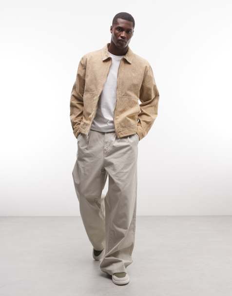 Jordan Flight corduroy chore jacket in brown - view 1