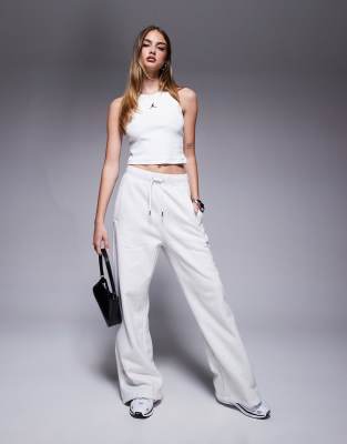 Jordan Jordan Flight Fleece high waisted straight leg joggers in grey